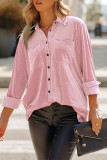 Solid Velvet Single-breasted Front Pocket Shirt Unishe Wholesale