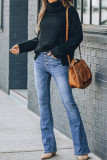 High Rise Button Wash Stretch Flare Jeans Unishe Wholesale