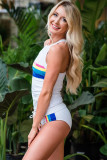 White Retro Sydney Sporty Tankini