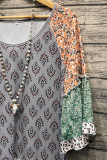 Mixed and Match Contrast Floral Print Ruffles Top