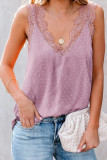 Pink Eyelash V Neck Cami Tank Top