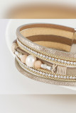 Vintage Crystal And Stones Leather Bracelets MOQ 5PCS