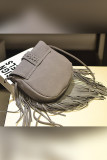 Suede Leather Tassel Saddle Bag MOQ 3pcs