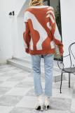 Cow Pattern Button Knitting Pullover Sweater