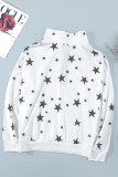 Star Print Zipper Collar Long Sleeve Top and Jogger Loungewear Set