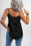 V Neck Lacy Spaghetti Straps Dotted Print Tank