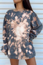 Orange Tie-dye Printed Oversized Sweatshirt