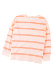 Stripe Striped Drop Shoulder Pullover Sweatshirt