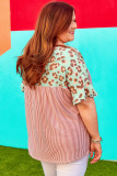 Leopard Striped Print Plus Size Top