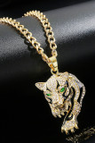 Alloy and Rhinestone Necklace for Men MOQ 5pcs