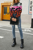 Leopard Splicing Colorblock Sweater