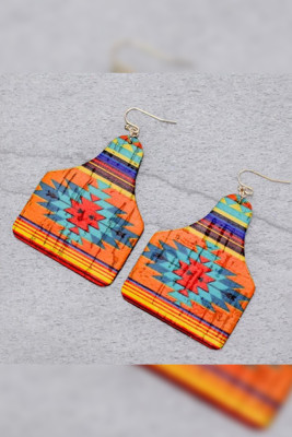 Aztec Wine Bottle PU Earrings MOQ 5pcs