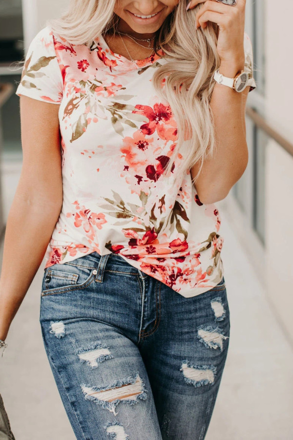 Blooming Floral Print Tee