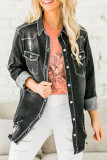 Black Distressed Denim Jacket