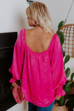 Rose Square Neck Bishop Sleeves Shift Top