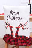 Christmas Print with Plaid Chair Case MOQ 3pcs