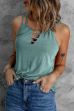Green Ladder Hollow-out Tank Top