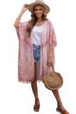 Pink Anja Tassel Kimono Beach Cover-up