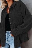 Corduroy Button Down Pocketed Shacket Shirt Women UNISHE Wholesale