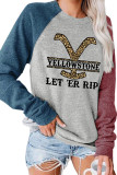 Yellowstone Color Block Pullover Long Sleeve Top UNISHE Wholesale