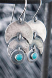Metal Moon Shape Turquoise Earrings MOQ 5PCS