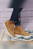 Plain PU Side Cut Ankle Boots