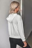 Button Down Color Block Kangaroo Pocketed Hoodies