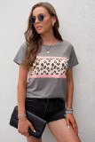 Gray Leopard Panel Tee
