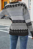 Aztec Diamond Splicing Knitting Pullover Sweater