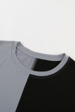 Brown Colorblock T-shirt with Slits