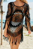 Aztec Knitted Beach Long Sleeve Hollow Out Cover Up Unishe Wholesale