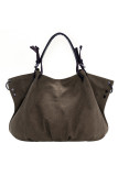 Canvas Bag With PU Leather Buckle Hand Bag Unishe Wholesale MOQ3PCS