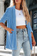 Plain Velvet Front Open Coat with Pockets