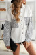 White Contrast Leopard Denim Jacket