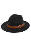 Wide Brim Woolen Jazz Hat with Belt Unishe Wholesale MOQ 3PCS