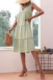Solid Color V Neck Loose Dress Unishe Wholesale
