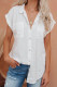 White Linen Button Short Sleeves Shirt