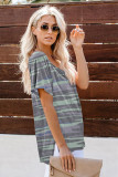 Army Green V Neck Front Pocket Camo Tee