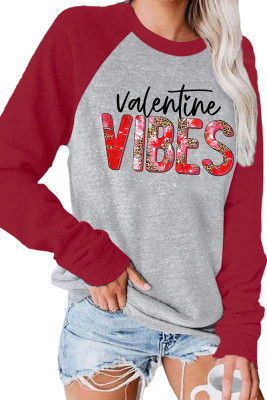 Valentine Vibes Leopard Tie Dye Print Long Sleeves Top Women Unishe Wholesale