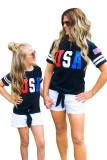 USA Graphic Tie Front Tee