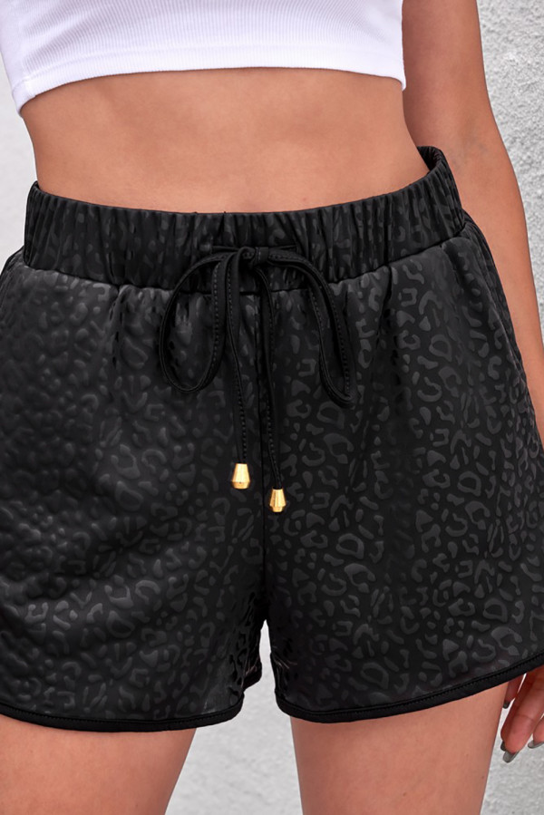 Leopard Drawstring Everyday Shorts