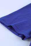 Blue Holes Crew Neck Cotton Mixed T-shirt