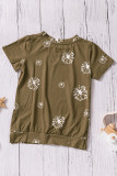 Brown Dandelion Print Little Girl Tee