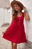 Burgundy Tiered Ruffled Mini Dress