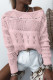 Pink Drop Shoulder Knitted Pullover Sweater