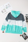 Green Gradient Colorblock Pullover Hoodie