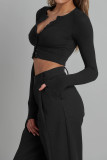 Open Button Knit Short Length Cardigans