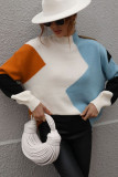 Wavy Knit Color Block Pullover Sweaters