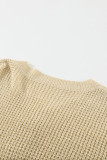 Apricot Striped Raglan Sleeve Drop Shoulder Sweater