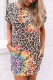 Leopard Reverse Tie Dye Rainbow Pocket Mini Dress